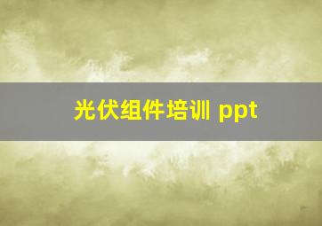 光伏组件培训 ppt